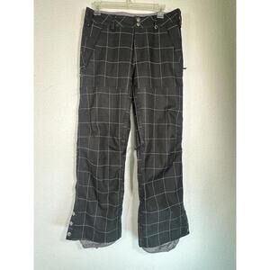 Burton S Black White Grid Print DryRide Snowboard Ski Pants Y2K Style